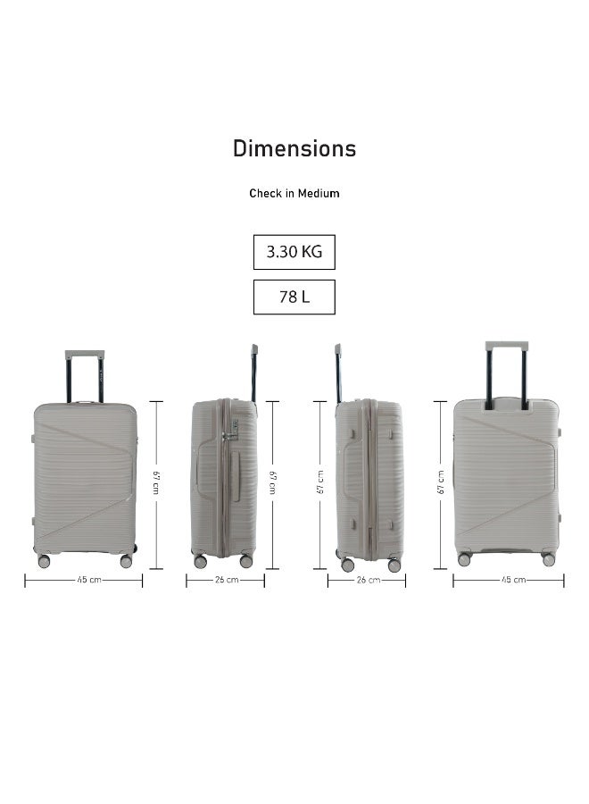 ايجل اكسبريس حقيبة سفر ترولي إيجل إكسبريس كروزر إيليت 28 بوصة، صلبة من البولي بروبيلين (PP) – لون كاكي بيج - Image 3